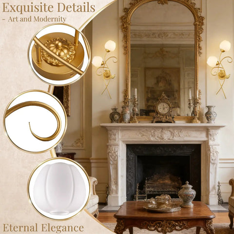 Gold Wall Sconces Set Of Two With Thick Clear Glass Shades Modern Black And Brass Vanity Lights for elegant living rooms.