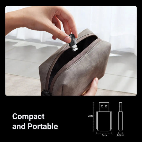 WiFi 6 USB Adapter AX900 For Desktop PC Dual Band 5GHz And 2.4GHz With Built-In Driver, compact for portable use.