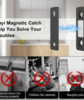 Ultra Thin Magnetic Cabinet Catches Six Pack Stick On Drawer Magnets for Cabinet Doors Closures No Drill Easy Install 10 Lb Pull