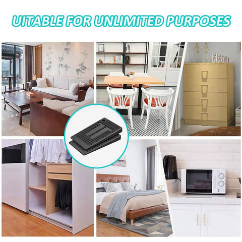 Adjustable Plastic Shims And Table Wedges For Furniture Leveling, shown in various home environments for versatile use.
