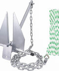 Fluke Anchor Kit With Chain And Rope For Boats Pontoon Deck Fishing And Sail 8 lb Set Includes 75 Foot Nylon Rope