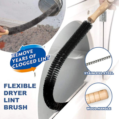 2 Piece Dryer Vent Cleaner Kit With Vacuum Attachment And Lint Screens Brush, Flexible Lint Remover Hose For No-Fuss Easy Dust Removal From Dryer Vents, Hoses, Behind And Under Appliances