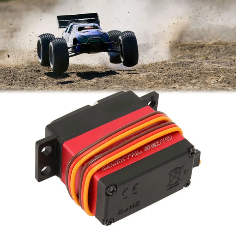 Badass 20Kg Digital Servo With Full Metal Gears And Hella Smooth High Torque Core Motor Featuring Heavy Duty 25T Aluminum Horn For Rc Cars Robots Boats And Custom Builds with connectors and wires.