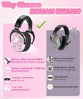 Comparison of Kids Ear Protection 2 Pack Adjustable Noise Reduction Earmuffs For Children With Sensory Issues, metal-free vs. metal frame.