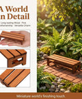 3 Piece Tiny Miniature Wooden Bench Set For Dollhouses 1 12 Scale Park Chairs Craft Wood Accessories For Fairy Gardens