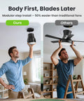 42 Inch Ceiling Fan With Bright Light And Wireless Remote Boasting Ultra Fast No Sweat Setup demonstrated in easy install.