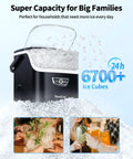 Nugget Ice Maker With Handle, 40 Lbs Per Day, Countertop Ice Maker pouring soft sonic ice with 6700+ cubes capacity, ideal for parties.