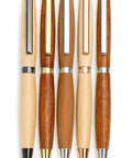 Front view of Pro Slimline Pen Kit Set For Wood Turning Ten Pack With Multiple Finishes 7mm Twist Pen Kit Includes Refills