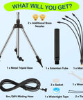 Outdoor Standing Misting System For Patio And Backyard Keeps It Cool With 4.1Ft Adjustable Height Triangular Tripod Base components