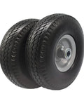 4.10/3.50-4 Solid Tire Replacement With 3/4 And 5/8 Bearing, 3.5 Inch Center Hub, 10 Inch Wheel For Hand Trucks, Set Of 2