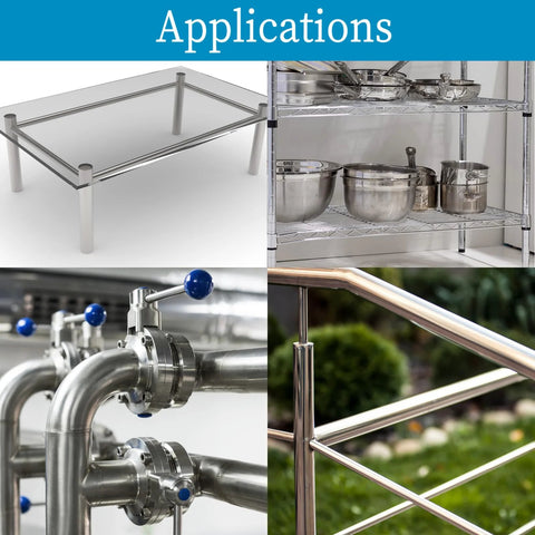 3/4 in OD 304 stainless steel seamless tube, 3 ft long, for furniture frames and shelving