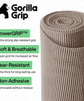 Pro Level Non Adhesive Cabinet Liner For Drawers And Shelves, Extra Grip Anti Slip Paper In Smooth Beige rolled up, showcasing texture.