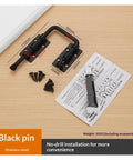 ZOMMRFVG 1Set Non Perforated black stainless steel latch with mounting accessories for no-drill installation.