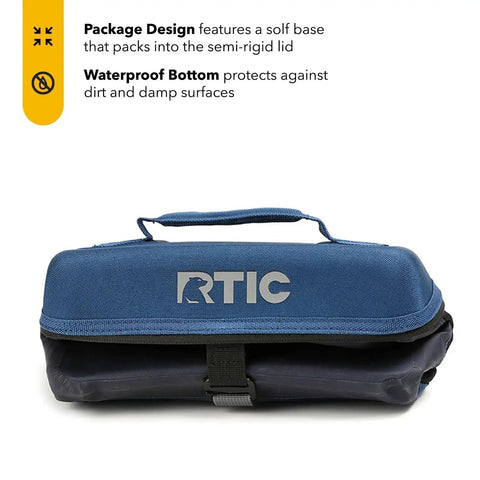 Navy Everyday 8 Can Soft Sided Cooler That Goes Anywhere For Lunch And Beach Trips Insulated Portable Cooler Tote Keeps Drinks Cold All Day Lightweight Reusable For Men And Women with waterproof bottom.