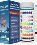 8-In-1 Pool Test Strips Kit For Salt Water Pools And Hot Tubs, 150-Count box and strips with color chart for accurate readings