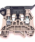 DIN Rail Terminal Block Fuse Holder For 5x20 Fuses Fits 32 And 35mm Rails UL 300V 16A 12 24 AWG Pack Of 50 Rugged Heavy Duty Gear For Power Panels And Industrial Setups, side view