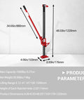 Beefy 7000 Pound Capacity High Lift Farm Jack With Ratcheting Mechanism 48 Inch Lift Adjustable Heavy Duty Utility Jack in red