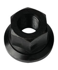 Road Ready Swivel Flange Trailer Lug Nuts 5/8 Inch 18 Thread Grade 8 Black Oxide Finish close-up view of a single nut.