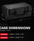 22 Inch Large Rolling Lockable Beefy Hard Storage Case With Padded Divider And Lid Organizer Model 300 Waterproof Protective Box