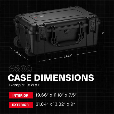 22 Inch Large Rolling Lockable Beefy Hard Storage Case With Padded Divider And Lid Organizer Model 300 Waterproof Protective Box