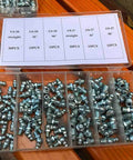 Top Notch 260 Piece Doitool Hydraulic Grease Fitting Assortment Kit With Durable Galvanized Iron Zerk Nipples In Straight And 45 Degree Styles Plus A Handy Storage Box For All Your Bearing And Mechanical Assembly Jobs Today. 260-piece galvanized iron zerk nipple kit in storage box, straight and 45-degree fittings