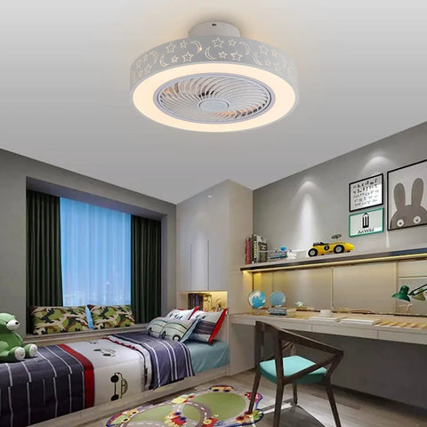Low Profile Ceiling Fan With Lights And Remote in kid's room, 3 Speed Dimmable Flush Mount 20 Inch Indoor Ceiling Fan, Quiet 72W, 3 Colors