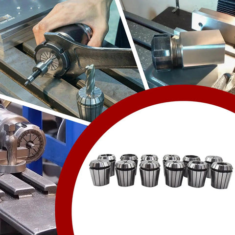 ER40 Collets Set 12 Pieces Common Sizes From One Eighth Inch To One And One Eighth Inch For R8 CAT40 BT40 CNC Chucks Or Holders Built Tough