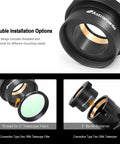 2 Inch To 1.25 Inch Eyepiece Adapter For Telescopes Twist Lock Metal Construction with dual installation options displayed