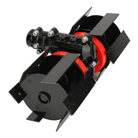 9 Tooth Disc Harrow For Deep Tilling And Weed Break Up Heavy Duty Universal Plow Harrow Aluminum Round Disk Harrow For Garden Tiller And Lawn Mower Scarifier Accessory 14cm, visible from an angled top view