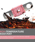 Heavy Duty 3 Pack 125A Midi High Current Fuses Rock Solid Automotive Bolt On Kit Flat Plate, showcasing fuse with high-temperature resistant insulator.