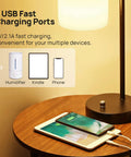 Dope Industrial Table Lamp Set Of 2 With Stepless Dimming USB Ports Glass Shade Vintage Bedside Reading Desk Lamps on wooden table
