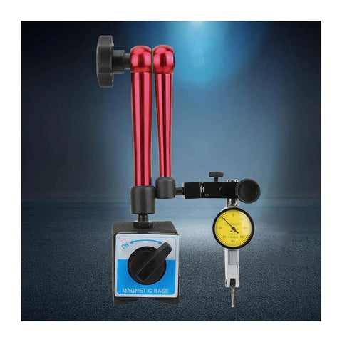 Dial Indicator Magnetic Holder And Bore Gauge Stand Base For Pro Grade Precision Measurements In Machining And Automotive Work Includes Micrometer Scale Hour Type Indicator And Comparator Watch For Reliable Readouts, magnetic base with dial indicator