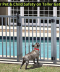 MagnaLatch Vertical Pull 12 Inch Gate Latch With Magnetic Lock System on gate, ensuring child and pet safety.