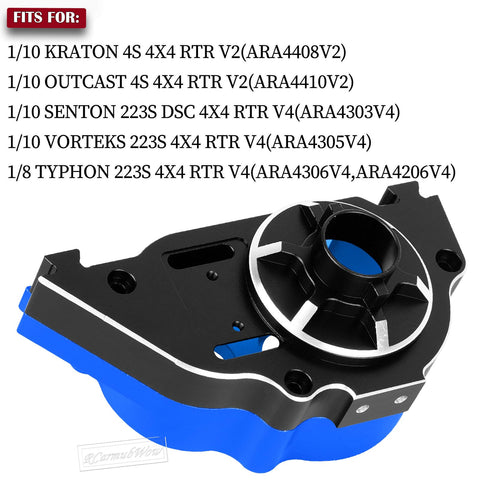 RC Gearbox Slipper Clutch Upgrade Kit With 54T Spur Gear And Transmission Cover For One Tenth Kraton Outcast Four S V2 One Tenth Senton Vortechs 223S V4 And One Eighth Typhon 223S V4 Includes 54T Gear With 20T And 21T Pinions Navy Blue