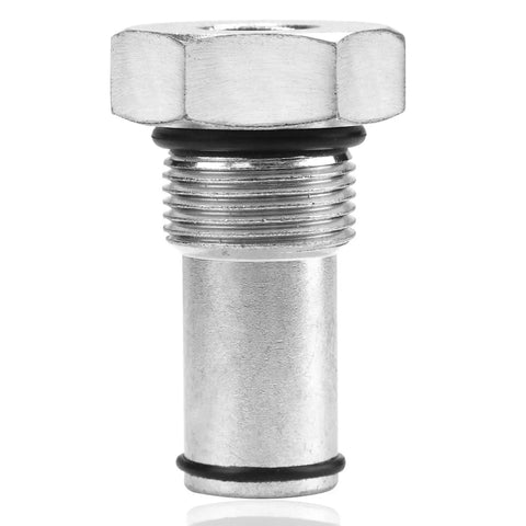 Must Have Two Pack Oil Rail Adapters Kit And One High Pressure Oil Pump IPR Valve Air Test Fitting Tool For Ford 6 0L Powerstroke Diesel Engine DIY Friendly Diesel Maintenance Gear For F Series Super Duty Trucks silver metal adapter close-up