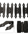 Antique Iron H Shaped Cabinet Hinges 3.5 Inch Black Decorative Hardware For Kitchen Cupboards Doors Wardrobes And Furniture Restoration Projects 4 Pack Durable Cast Iron Construction Easy To Install