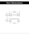 Dimensions diagram for Studio Collection Cabinet Pull Three Inch Center To Center Oil Rubbed Bronze Highlighted Finish