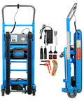 Heavy Duty Electric Stair Climbing Dolly With 900 Lbs Capacity 1250W Motor Folding Hand Truck with tools and accessories shown.