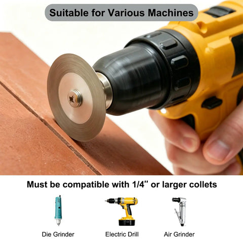 Pro Grade 3 Pack 60Mm Diamond Cutting Discs With Quarter Inch Shank Mandrel And Screwdriver For Rotary Drills cutting ceramic tile.