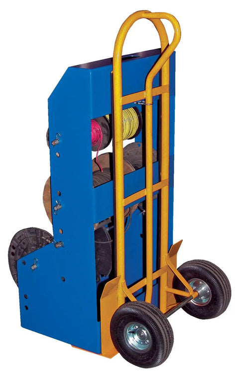 Wire D Series Steel Hand Truck With Pneumatic Wheels, 600 Lb Capacity, P Shaped Handle For Easy Steering, Heavy Load Dolly