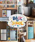Slick 3 Cu Ft Mini Upright Freezer Boasts Three Smooth Pull Down Drawers And Adjustable Thermostat For Rapid Cooling in a dorm setting.