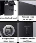 EV Charger Station Box Weatherproof Electric Vehicle Wall Protector With Combo Lock Anti Theft Galvanized Steel detailing removable back panel and hinges