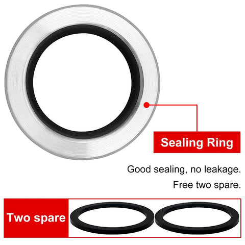 Beefy Aluminum Cam Lock Hose Fittings 1 Inch Plug To NPT Male Global Type Cam And Groove Quick Disconnect Pack Of 2 With 2 Camlock Gasket Fittings White For Industrial Fluid Transfers sealing ring and two spare gaskets
