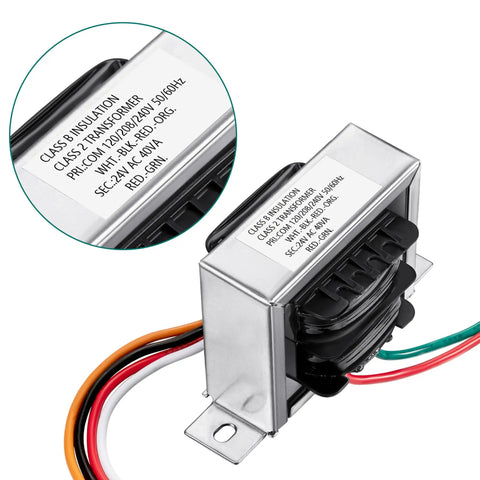 Two Pack 24V 40VA Dope Control Transformer For HVAC Furnace Systems Primary 120 208 240V To Secondary 24V Multi Tap With Foot Mount