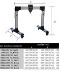 Game Changing Portable Gantry Crane 2204 Lbs Capacity Lightweight Aluminum Shop Hoist dimensions with adjustable height and width.
