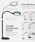 LightView Pro Magnifying LED Desk Lamp With Flexible Gooseneck And 3 In 1 Magnifier, showing lamp setup configurations