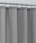 Stall Fabric Shower Curtain Liner Waterproof And Machine Washable 48x72 Grey With Magnetic Closures, front view.