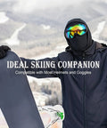 Snowboarder wearing 6 Pack Ride Ready Lightweight Full Face Ski Masks Balaclavas For Men And Women, UV Protection.