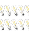 100 Watt Equivalent LED Bulb Dimmable E26 Base Cool White 5000K 1100 Lumens 9W Vintage ST21 ST64 Clear Glass Decorative Light Bulb UL Listed 6 Pack Super Bright Energy Saving For Home And Office