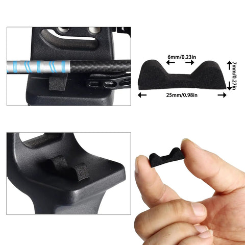 Arrow Rest Sticker for Archery Anti Slip Felt Tape for Compound Bow Drop Away Rests Includes Four Sets of Anti Slip Rests with Easy Peel and Stick Non Slip Adhesive Tape Durable Archery Accessory, 25mm felt pad on bow rest